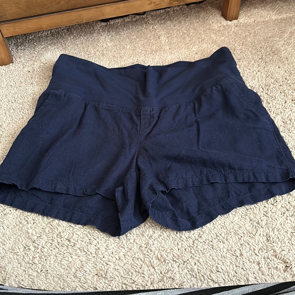 Navy blue maternity shorts